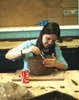 Aberdare Adult Training Centre potter absorbed in her work