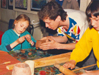 a group of young potters at Bloomin Arts pottery workshop run by Crackpots CAO