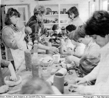 users of the pottery studio at City Farm Cardiff