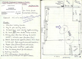 Plan view drawing for the community ceramics studio