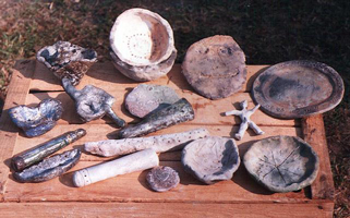 an assortment of raku fired ceramics