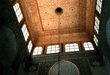 photo of a mosaic ceiling made from polychrome ceramic tiles in the green mosque in Meknes