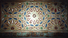 Polychrome glazed earthenware tile in the green mosque in Meknes, Morocco 