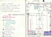 preliminary plans for the studio drawn in a note book